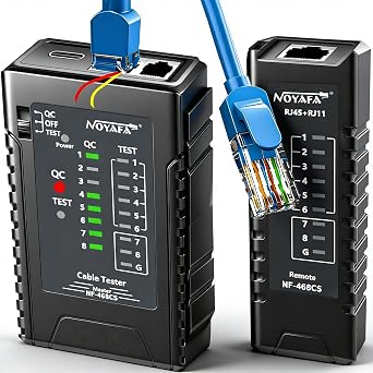 NF-468CS Network Cable Tester - Ethernet Tester, Cable Mapper with Continuity Test, Suitable for RJ45/RJ11/RJ12/POE/CAT3/CAT5/CAT5E/CAT6/CAT6A, UTP/STP, LAN and Telephone Line Testing Tool