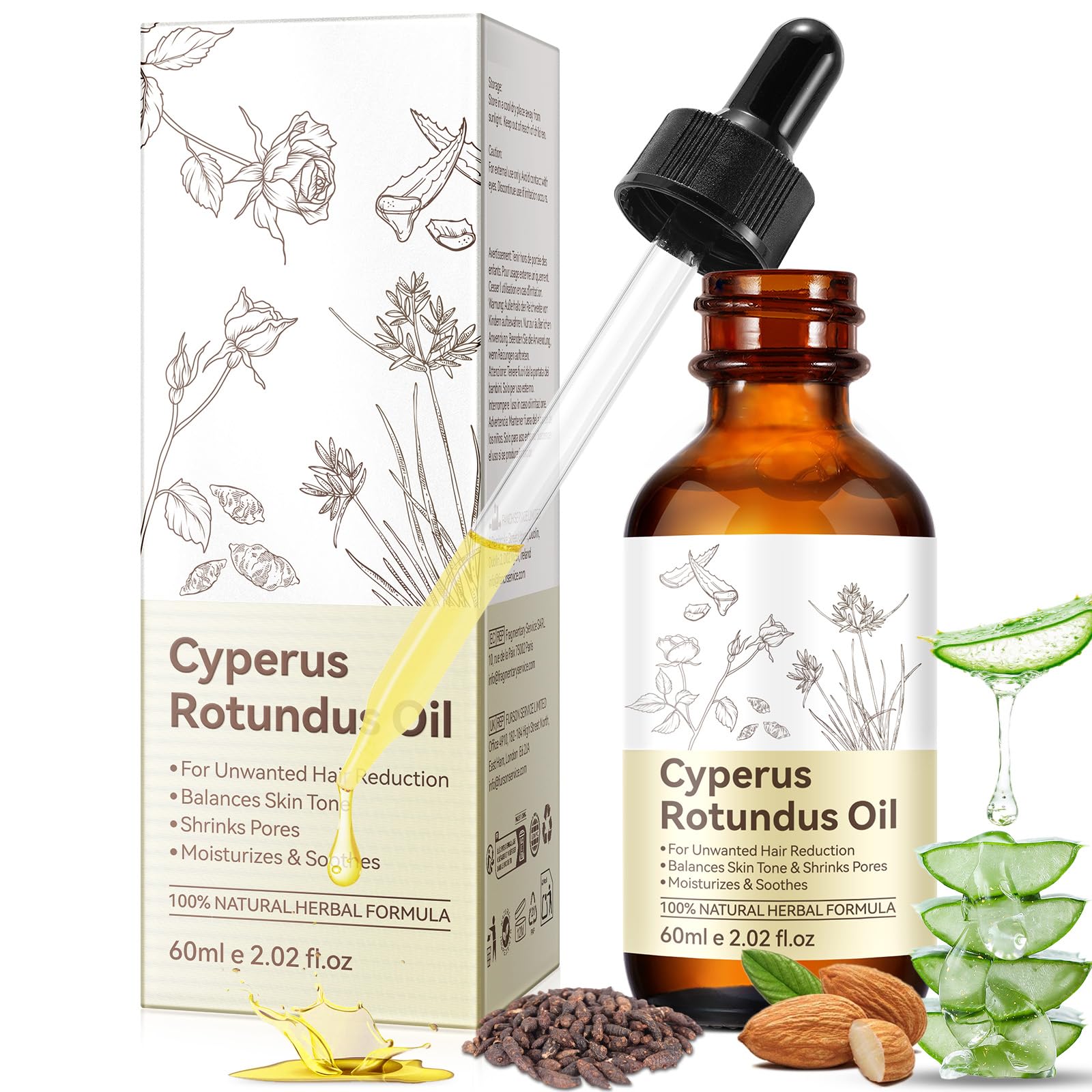 WHLH WELL-BEING Cyperus Rotundus Oil for Hair Removal 100 Pure Natural Oil for Skin Hair Care Supports Skin