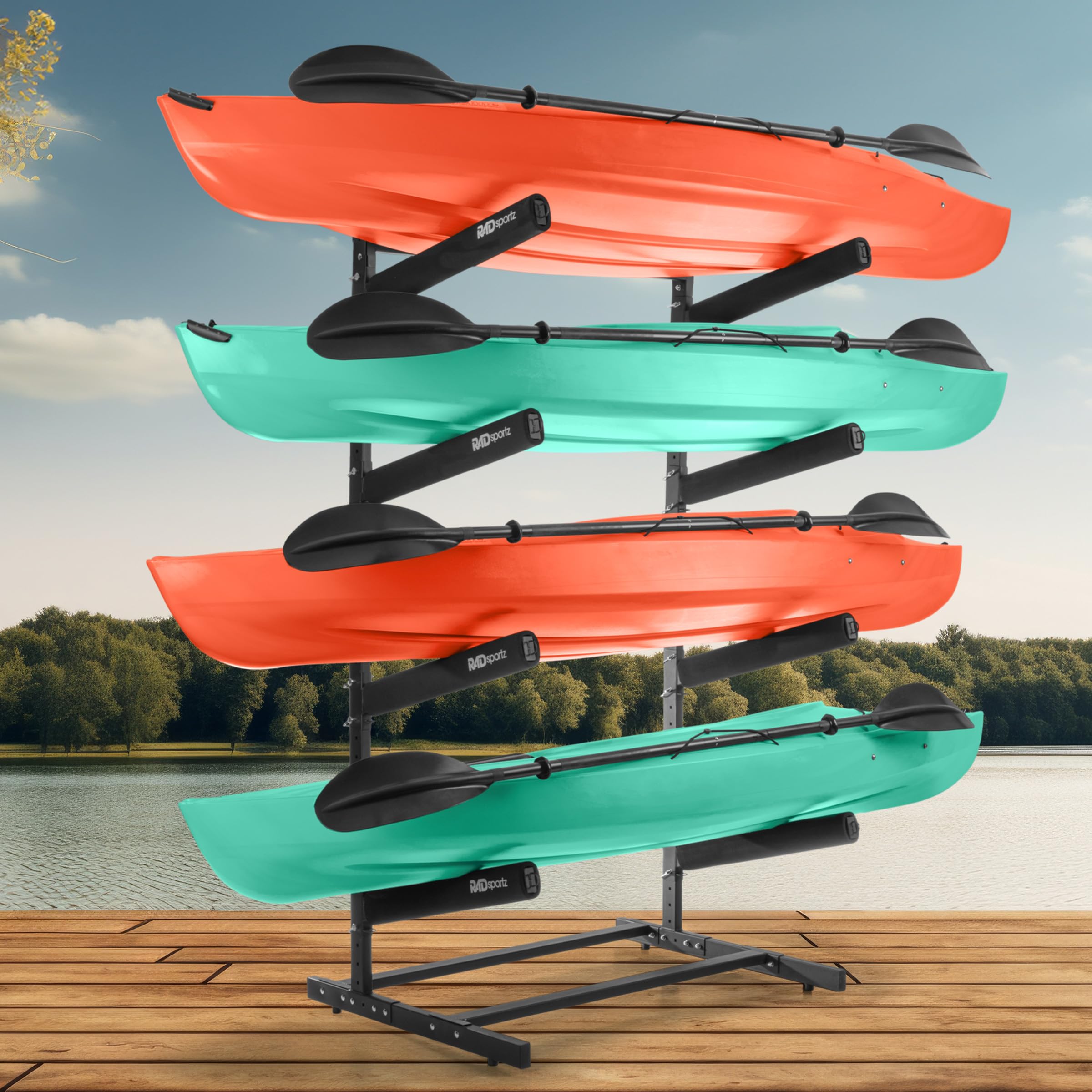 Snapklik.com : RAD Sportz Kayak Storage Rack - 4-Level Freestanding