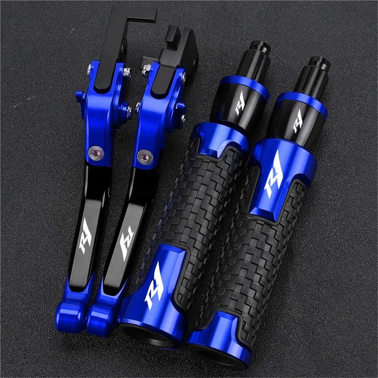 GQUIKGW Replace Motorcycle Adjustable Extendable Folding Brake Clutch Levers Handle Grip Grips Ends for Y-AMAHA YZFR1 YZF-R1 R1M R1S 2015-2018
