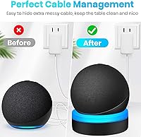 Vista 4 de Dot - Soporte de mesa de 4ª generación, soporte de escritorio ZUOLACO para punto de 4ª generación, soporte base con guía de luz, accesorios