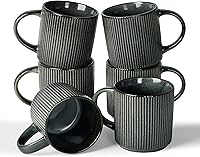 Vista 37 de famiware Juego de Tazas de Café para 4, Tazas de Catering Star de 12 oz con Asa para Café, Té, Cacao, Leche - Juego de Vajilla de Cerámica de Gres