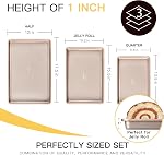 HONGBAKE Baking Sheet Pan Set, Cookie Sheets for Oven, Nonstick Half/Quarter/Jelly Roll Pans with Diamond Texture Pattern, Heavy Duty Cookie Tray
