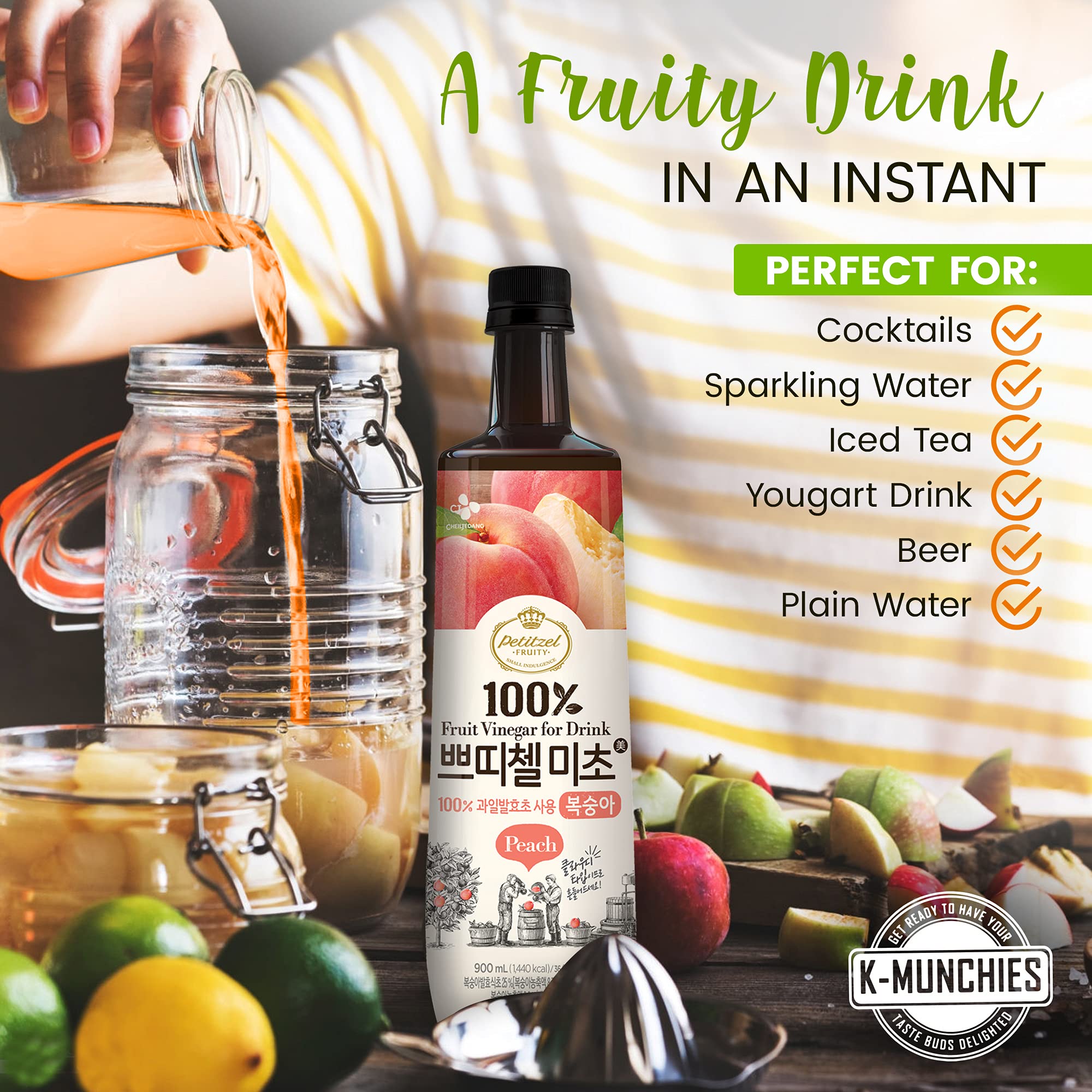 KMunchies CJ Petitzel Fruit Vinegar Drink 2 X 900 mL