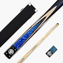 Jonny 8 Ball Marble 57 Inch 2 Piece Centre Joint Snooker and Pool Cue and Case Set with 9mm Tip, Black Hard Case and 2 x Chalks