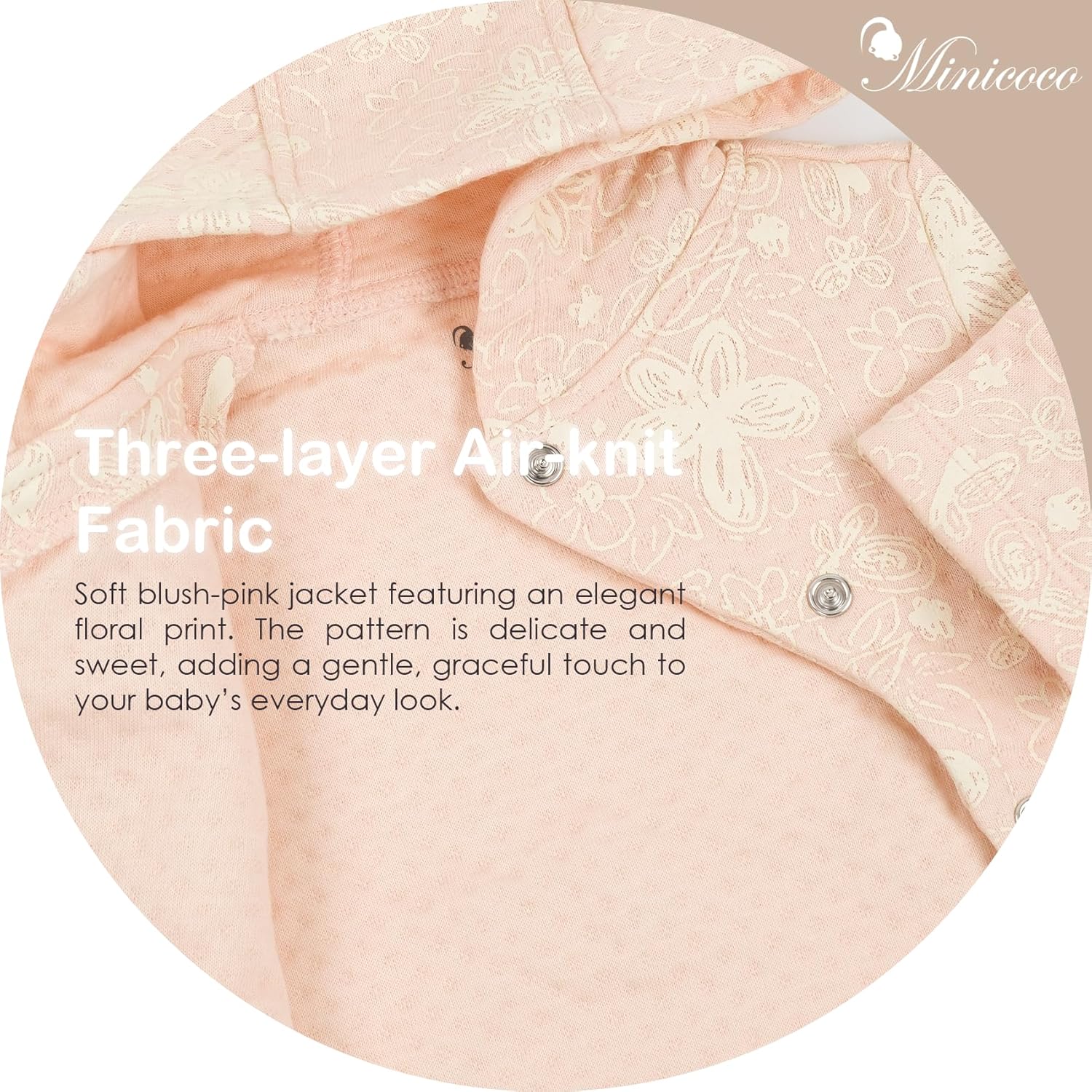 100% Cotton Baby Girl Fall Hoodies Jacket, Comfortable Soft Baby Spring Jacket,0-12Months Pink Jacket Coat - Image 2