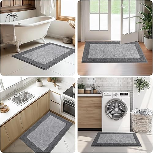 Miniatura 6 de Tapete de cocina lavable a máquina, antideslizante, tapete decorativo absorbente para dormitorio, entrada, baño, puerta, (embalaje enrollado), 24 x