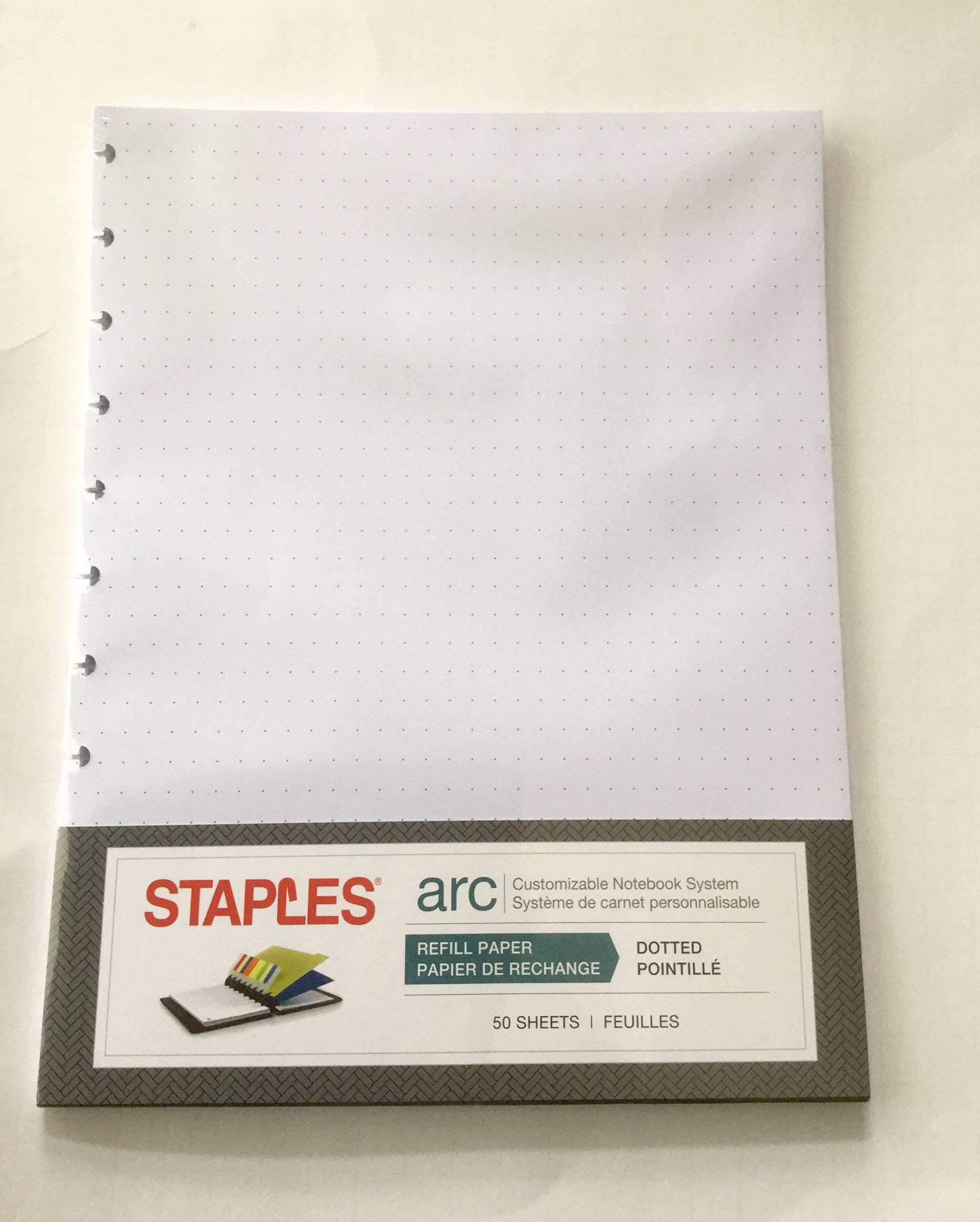 Arc by Staples Customizable Notebook System DOTTED Refill Paper 11 x 8.5 inch 50 Sheets