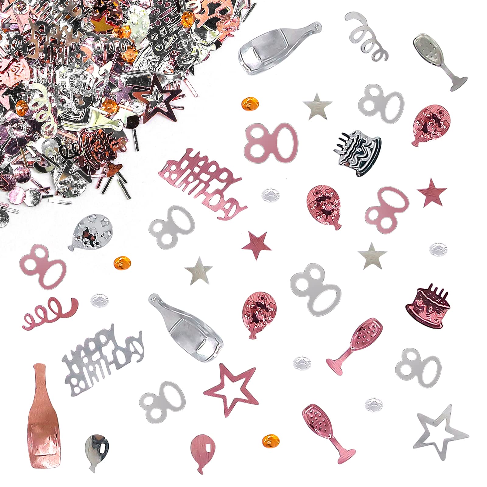 Giftota 80th Birthday and Anniversary Confetti Rose Gold 30g - Party Table Decoration for Wedding Celebrations โ image 1