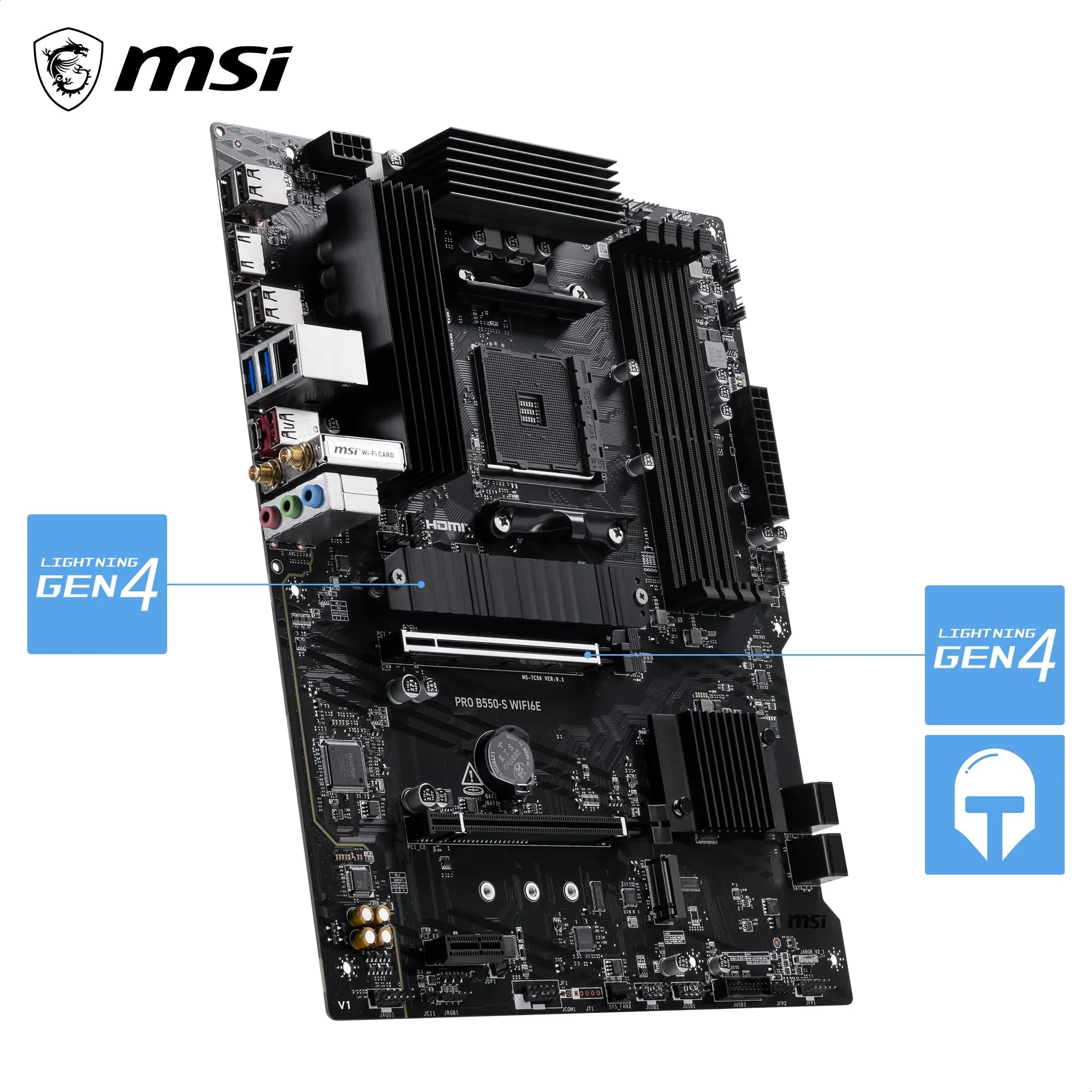 MSI Pro B550-S WIFI6E Carte mère ATX, AM4