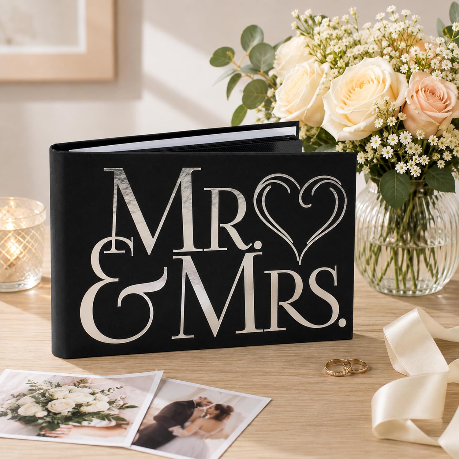 Malden International Designs Wedding Celebrations Mr & Mrs Brag Book Photo Album, 40-4x6, White