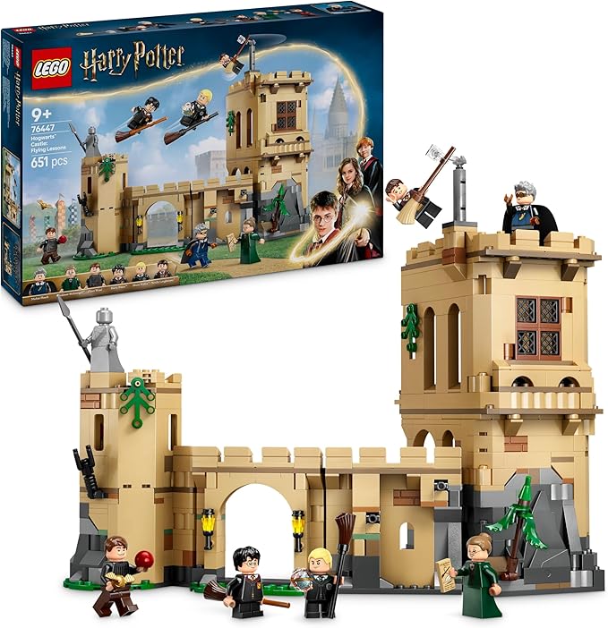 LEGO Harry Potter Castillo de Hogwarts: Clase de Vuelo y Quidditch con 6 Minifiguras Inc. Draco Malfoy y Profesora McGonagall para el Juego de rol, Juguete para Niños y Niñas de 9 Años o Más 76447