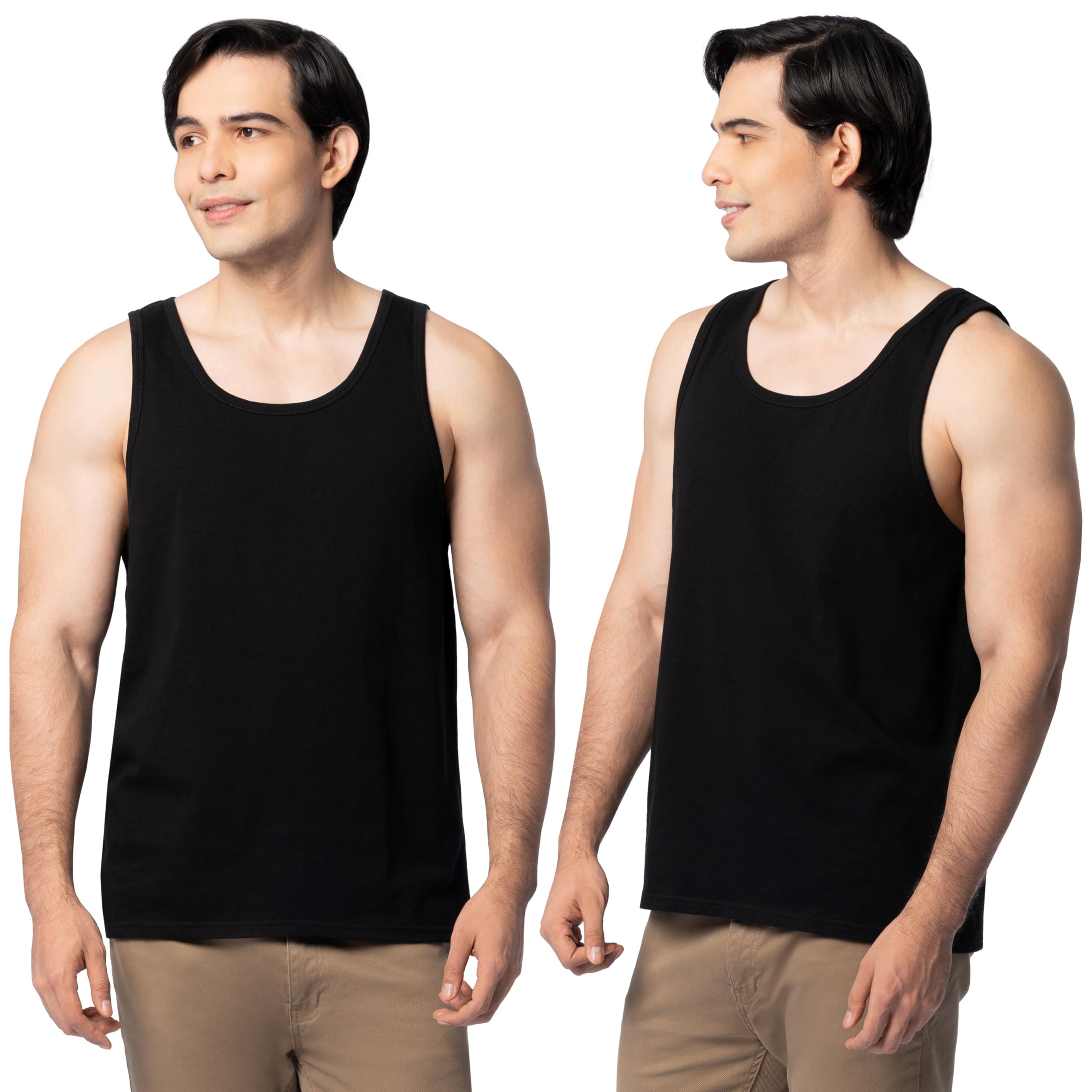 Men's Eversoft Cotton Sleeveless T Shirts, Breathable & Moisture Wicking with Odor Control, Sizes S-4X