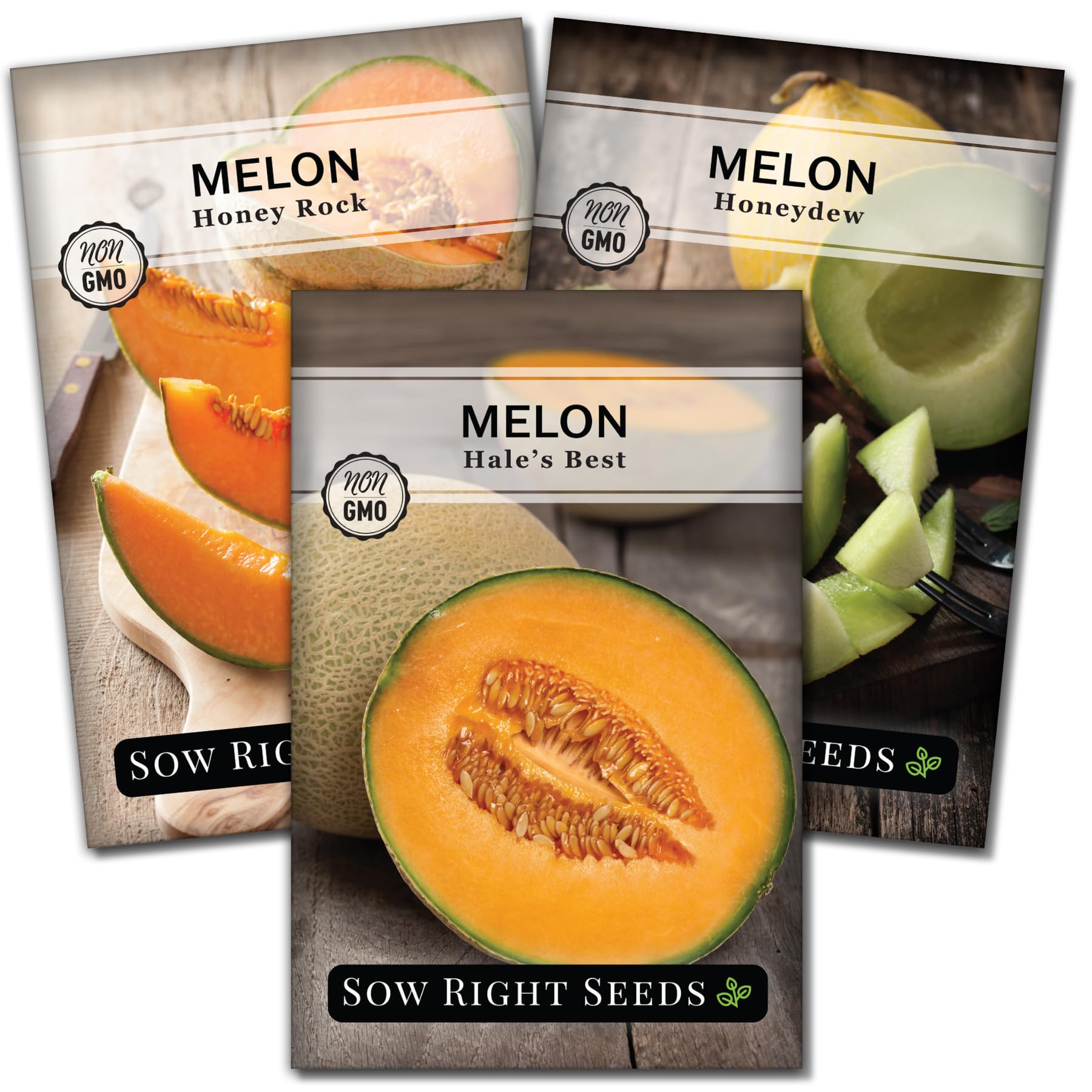 Amazon.com : Sow Right Seeds - Cantaloupe Fruit Seed Collection for Planting  - Individual Packets Honey Rock, Hales Best and Honeydew Melon - Non-GMO  Heirloom Seeds to Plant an Outdoor Home Vegetable