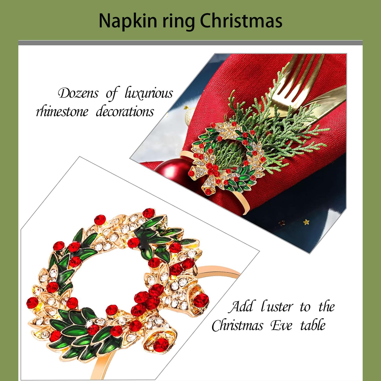 Weihnachten Serviettenringe - 14 Verschiedene Motive, Legierung