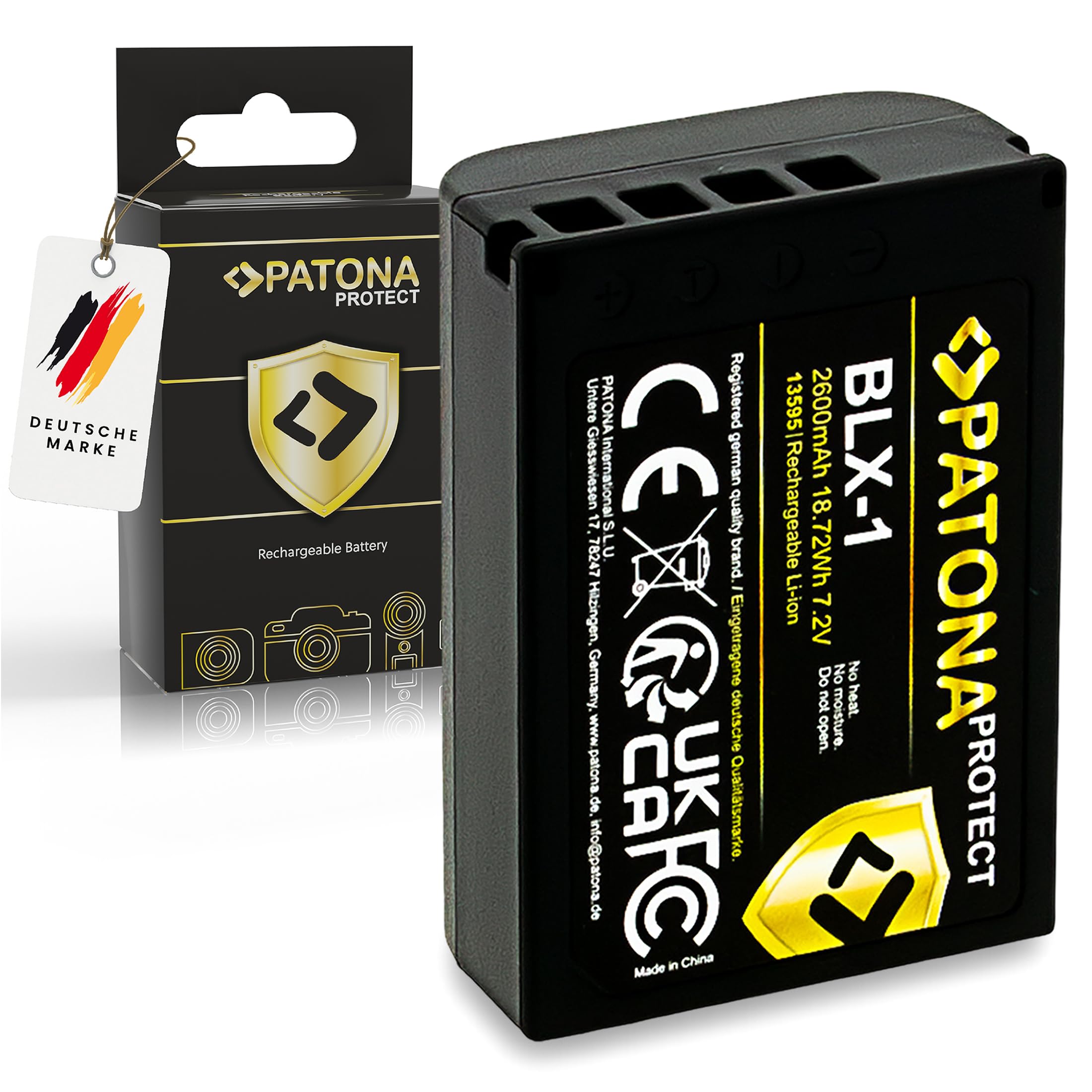 PATONA 2X Protect BLX-1 Akku 2600mAh + USB-C PD Dual-Ladegerät – Ersatz für Olympus BLX-1 – kompatibel mit OM System OM-1 OM-1 Mark II OM-3 – feuerhemmend mit NTC-Sensor