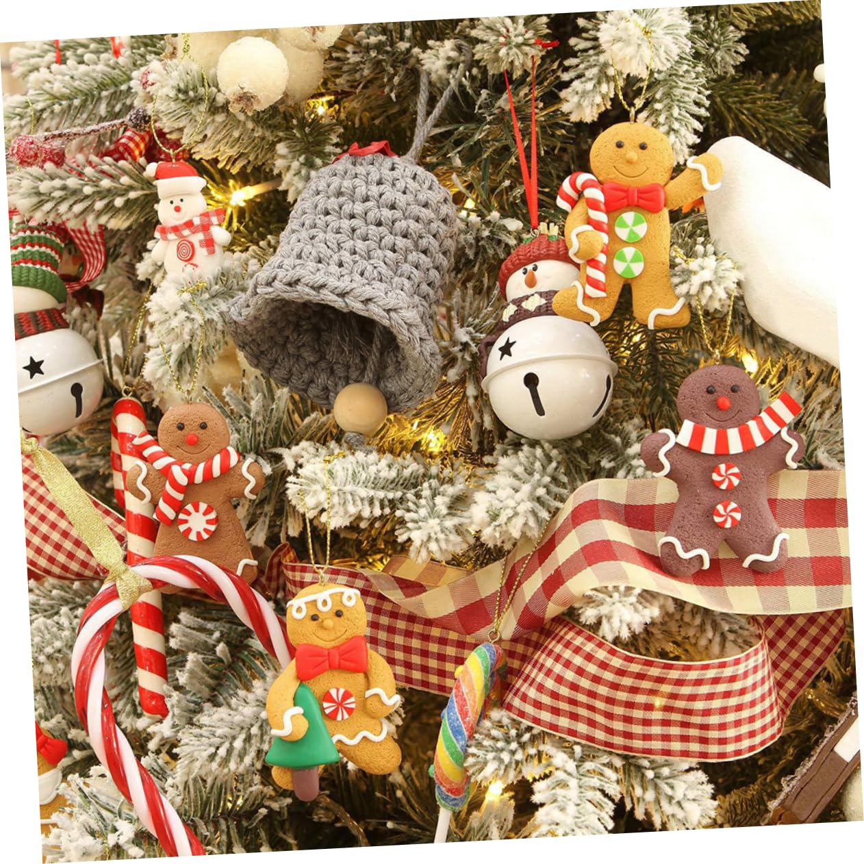 Ciieeo 24piezas Adornos Navideños de Hombre de Jengibre Decoración para Árbol de Navidad Fiestas y Hogar