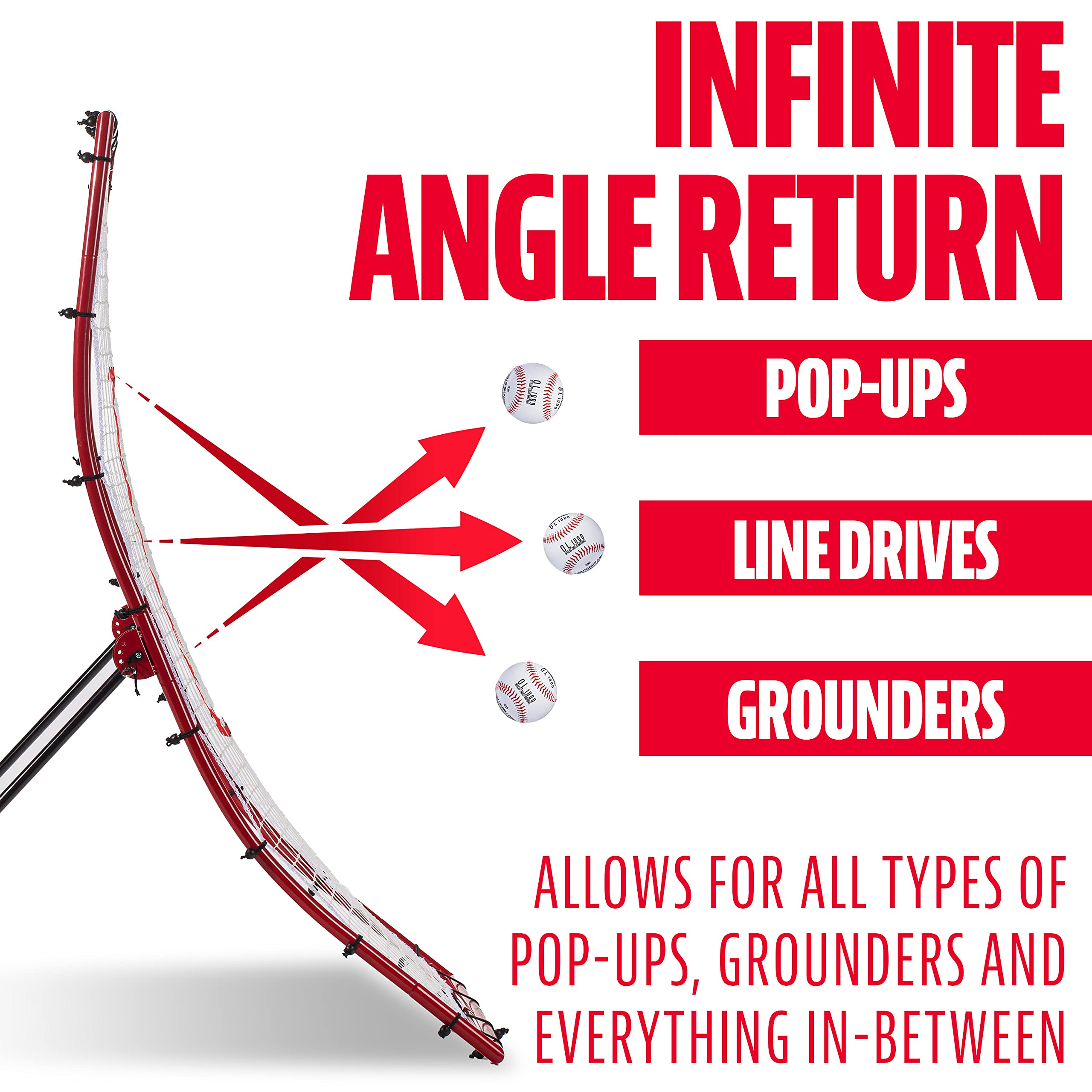 Franklin Sports MLB - Entrenador de Retorno 2 en 1 Switch-Hitter Flyback, 68 x 44 Pulgadas