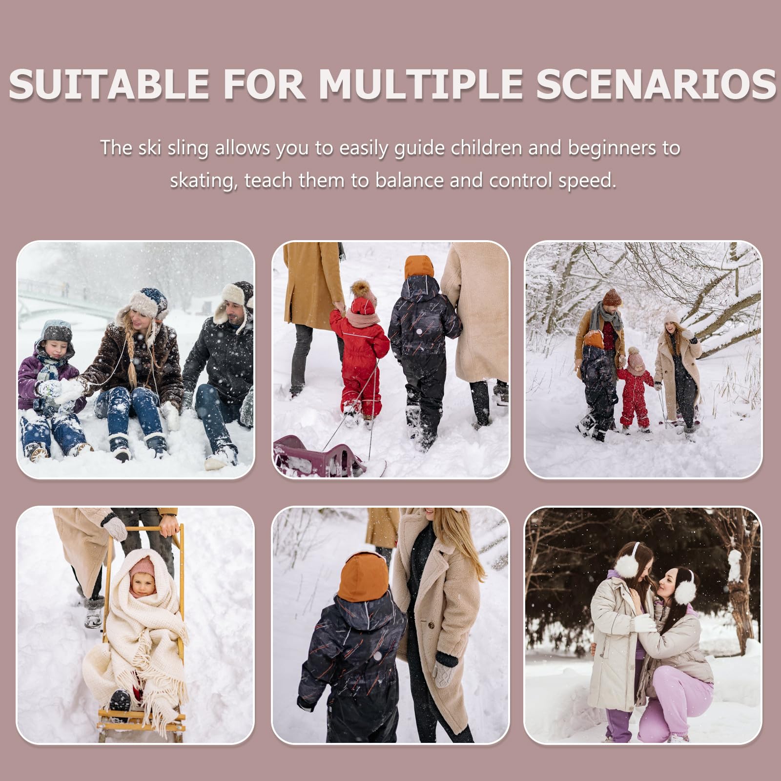 Harnais de Ski et Patinage Garçon Fille Ceinture Anti-chute Ajustable Sangle Équilibre pour Garçon et Fille