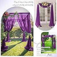 Vista 86 de Tela para envolver arco de boda, 4 paneles de 28 x 20 pies, cortinas de arco de boda rosa para ceremonia, cortinas de tela de gasa para cenador