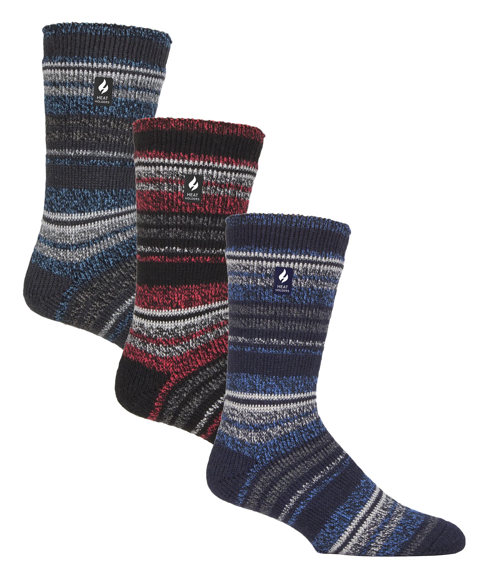 Heat Holders Men's Bari - 3 Pair Pack Multipack Insulated Thermal Socks For Winter