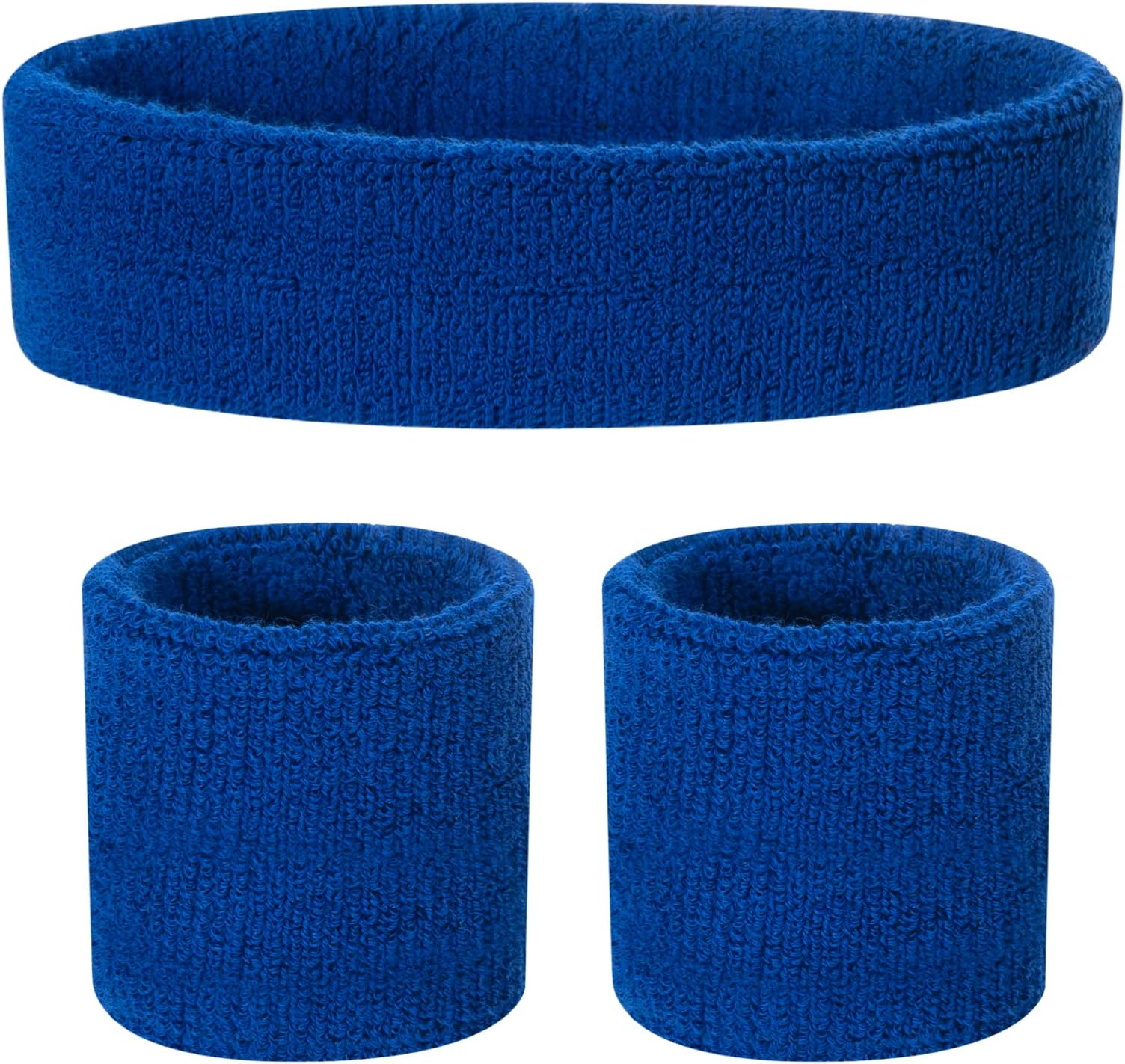ONUPGO Kids Sweatbands Headband Wristband Set - Athletic Cotton Sweat Band for Sports (1 Headband + 2 Wristbands)