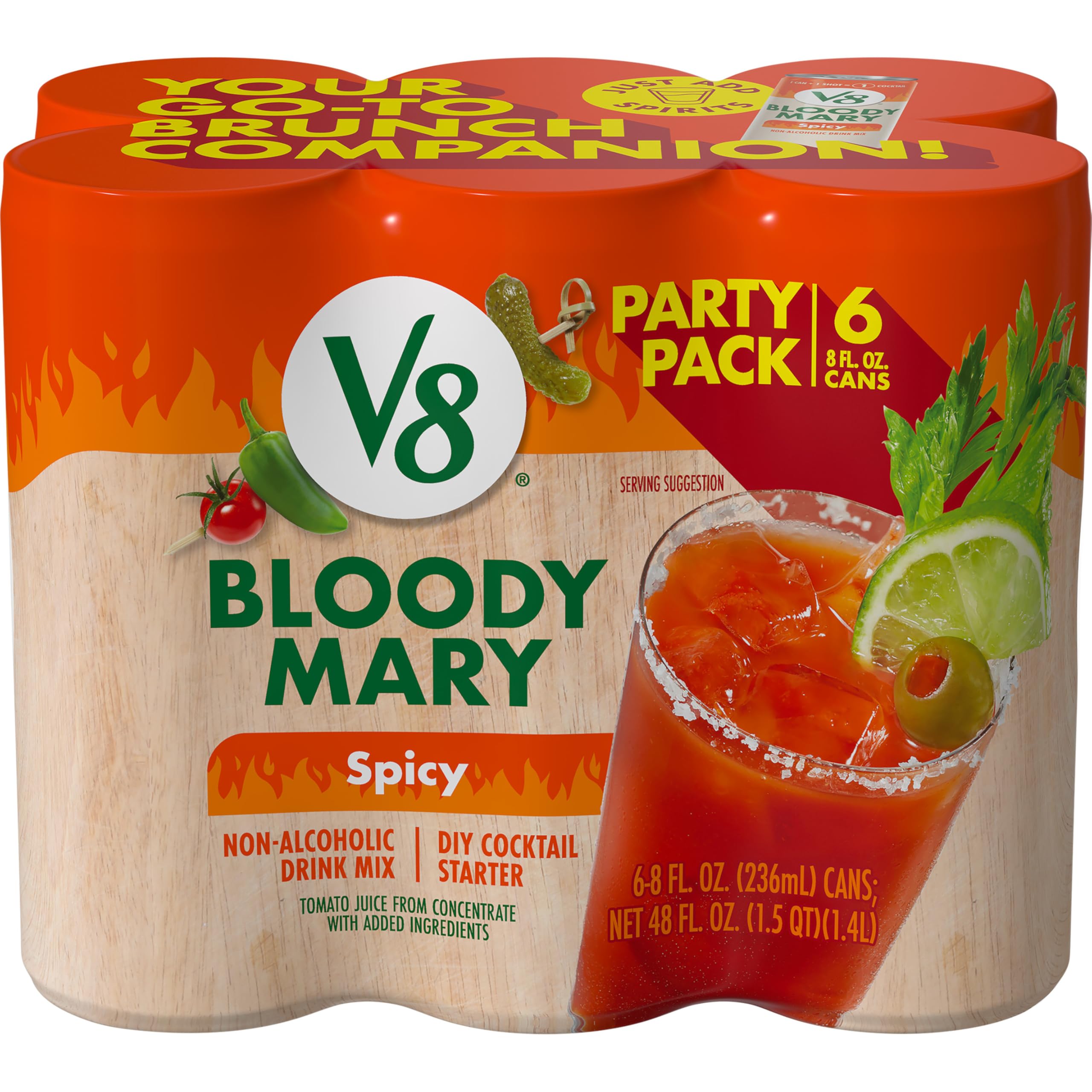 Amazon.com : V8 Bloody Mary Spicy Mix, 8 fl oz Can (Pack of 6 Amazon.com : V8 Bloody Mary Spicy Mix, 8 fl oz Can (Pack of 6