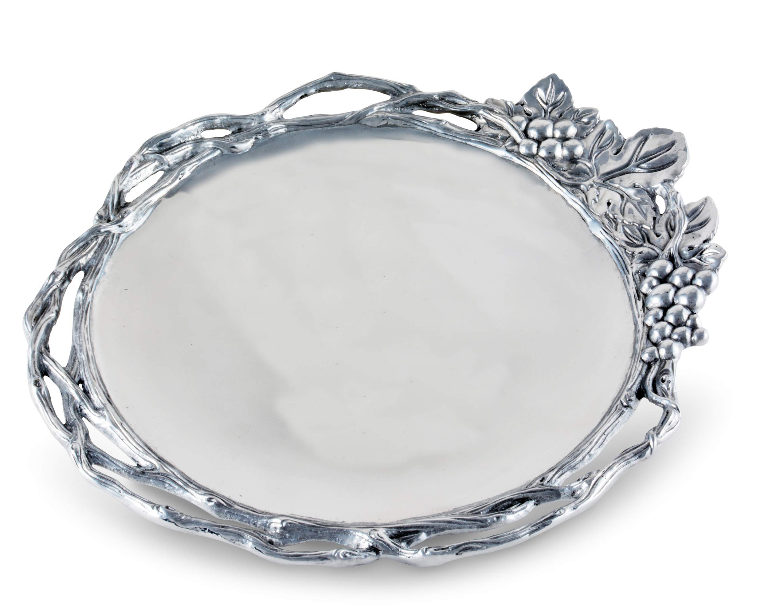 Arthur CourtDesigns Aluminium Raisin Open Vigne Grand plateau rond de 43,2 cm