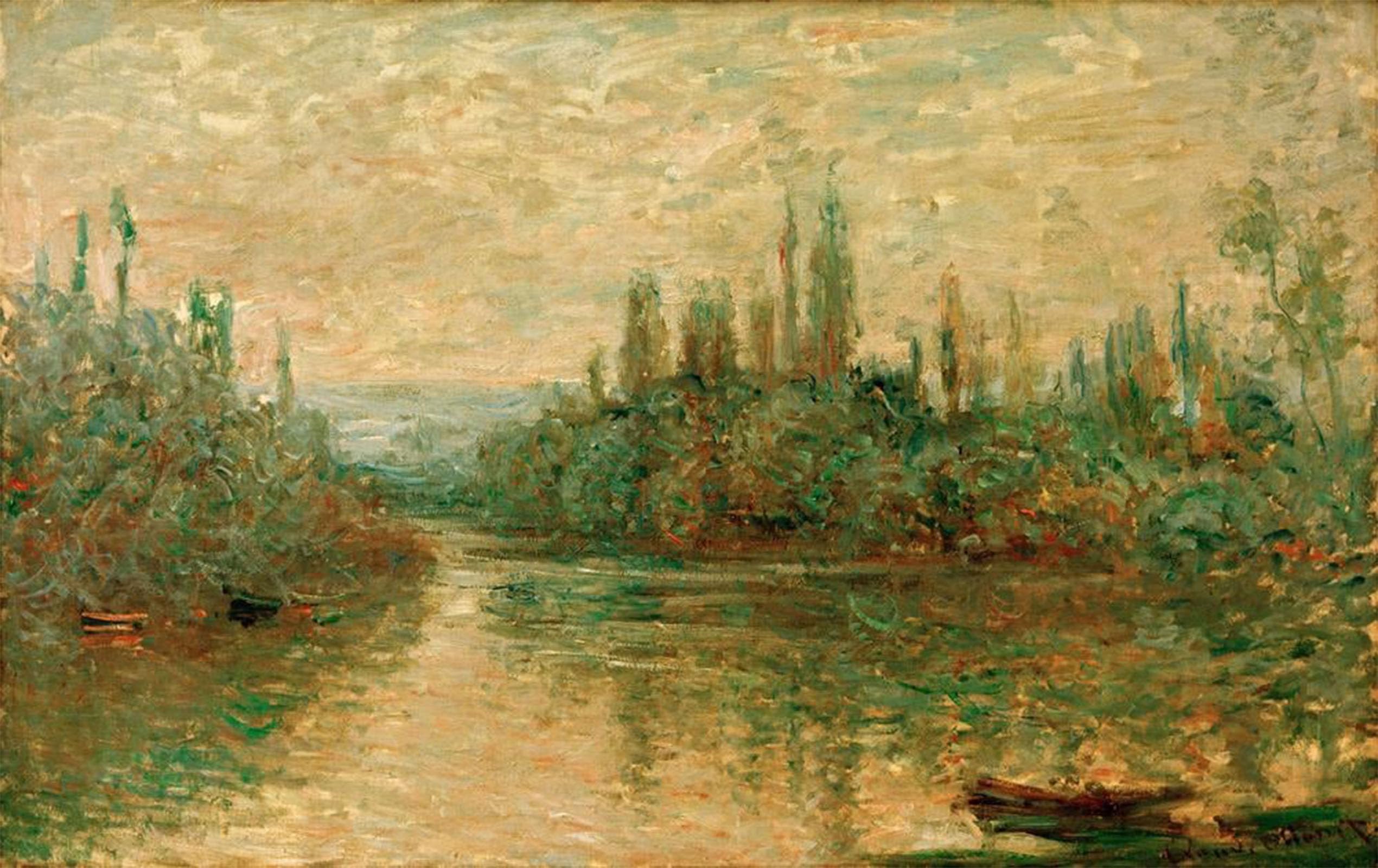 POSTERIIk Famous Print Pop Art Wall Art Graffiti A Sidearm of The Seine At Vétheuil by Claude Monet Art Prints for Home Decor 60x90cm