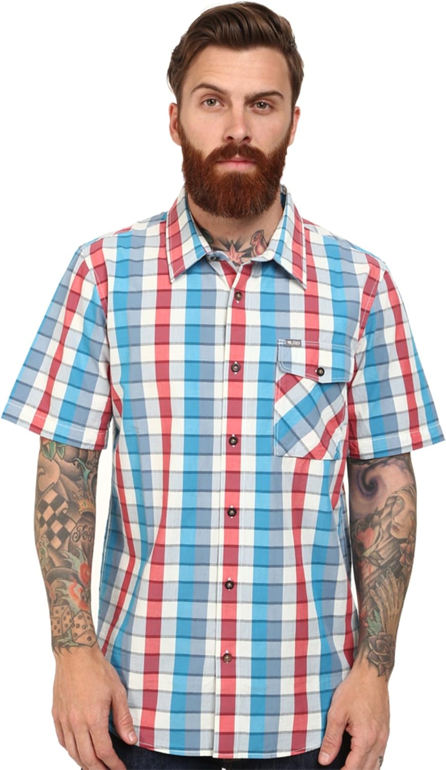 LRG Men's Rc Plaid Ss Woven