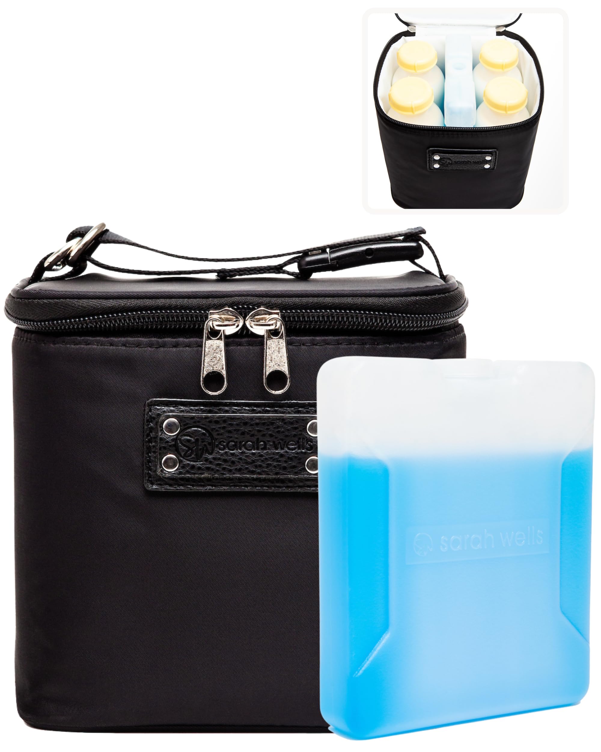 Cold Gold Breastmilk Cooler with Ice Pack (Black)