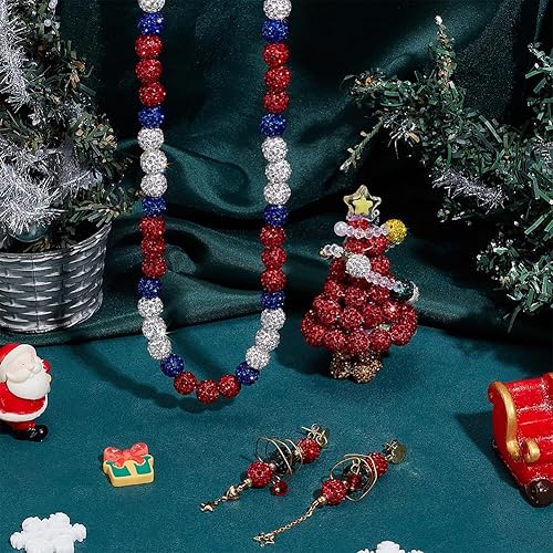 Miniatura 187 de Pandahall - Bolas de arcilla de 10 mm, tipo discoteca con 100 unidades, cuentas de polímero de arcilla con diamantes de imitación, creaciones