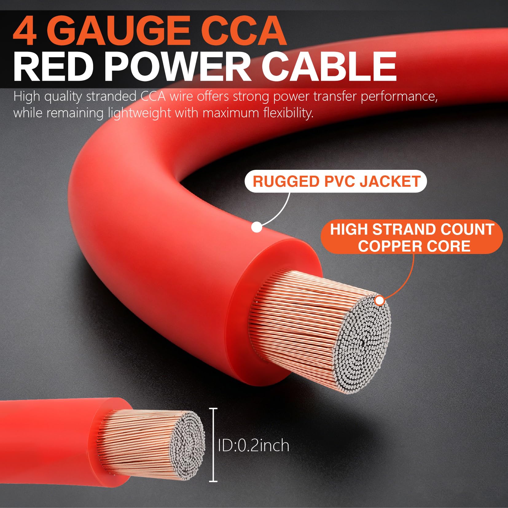 Kit de câblage complet pour amplificateur de voiture avec contrôleur de niveau de caisson de basses à distance – Câble d'alimentation/de terre CCA 1000 W, câble RCA, fil de haut-parleur, fusible 60 A
