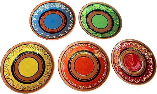 Cactus Canyon Ceramics Juego de platos de ensalada de terracota española de 5 piezas, multicolor