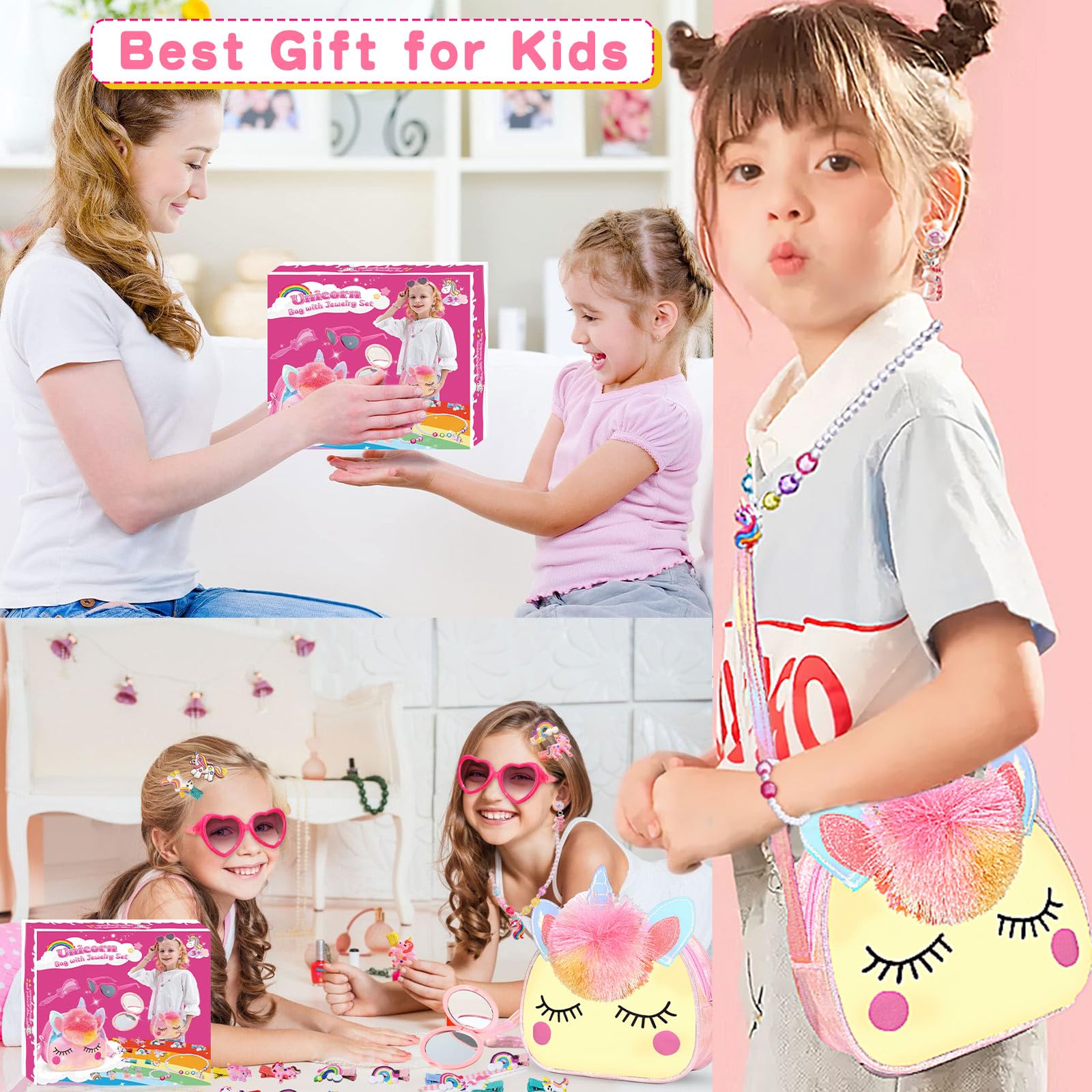 Juguetes de unicornio para niñas de 4 a 10 años - Bolsa con juego de joyas 5