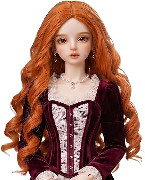 Miss U Hair 8-9 Inch 1/3 BJD Wig MSD DOD Pullip Dollfie Long Carrot Ginger Red Curly Hair Wigs Handmade