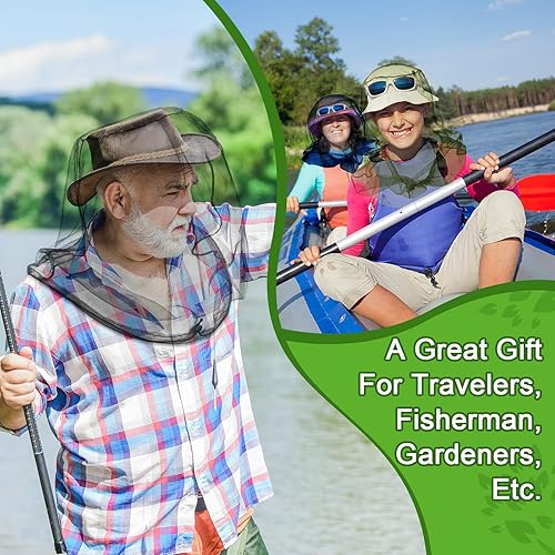 Miniatura 4 de HESTYA Paquete de 4 mosquiteros de malla para cabeza, cara, cuello, mosquitera, capucha de insectos y mosquitos, red que no se ve con bolsas de