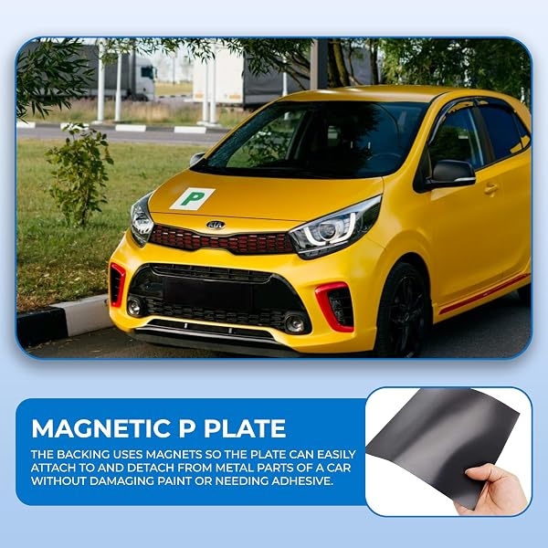 Double Dragon 2-Pack Fully Magnetic Green P Plates for New Drivers | DVLA Legal 178x178mm UK Road Signs | Extra-Strong 1.25mm Rubber Magnet, Glossy PVC Finish | Durable, Scratch-Free, Wind Resistant - 3