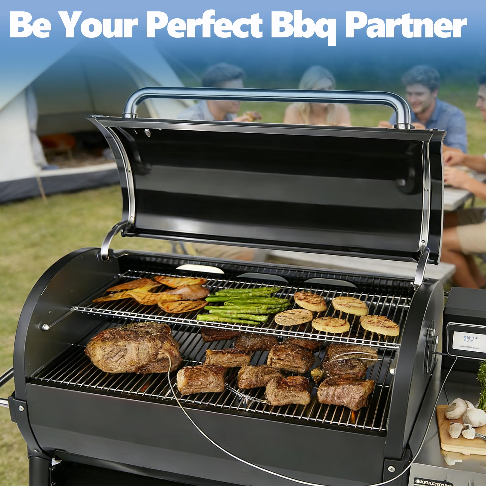 SafBbcue 68947 Grande barre aromatisante pour barbecue à granulés de bois Weber SmokeFire EX4 EX6, pièces de rechange pour Weber Smokefire ELX4 EPX6 ELX6, en acier inoxydable