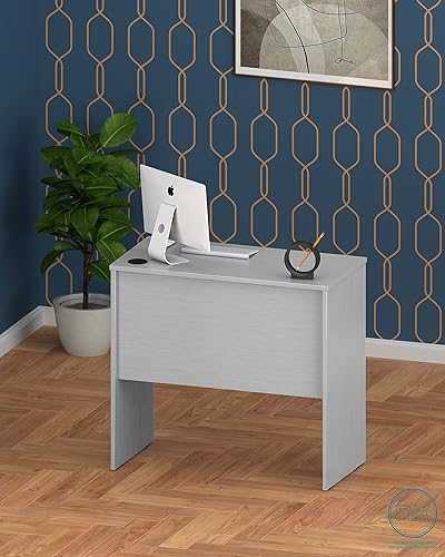 Miniatura 8 de Mesa de escritura para computadora de escritorio de oficina en casa de 31.5 pulgadas, fabricada en Estados Unidos, color blanco, 31 pulgadas