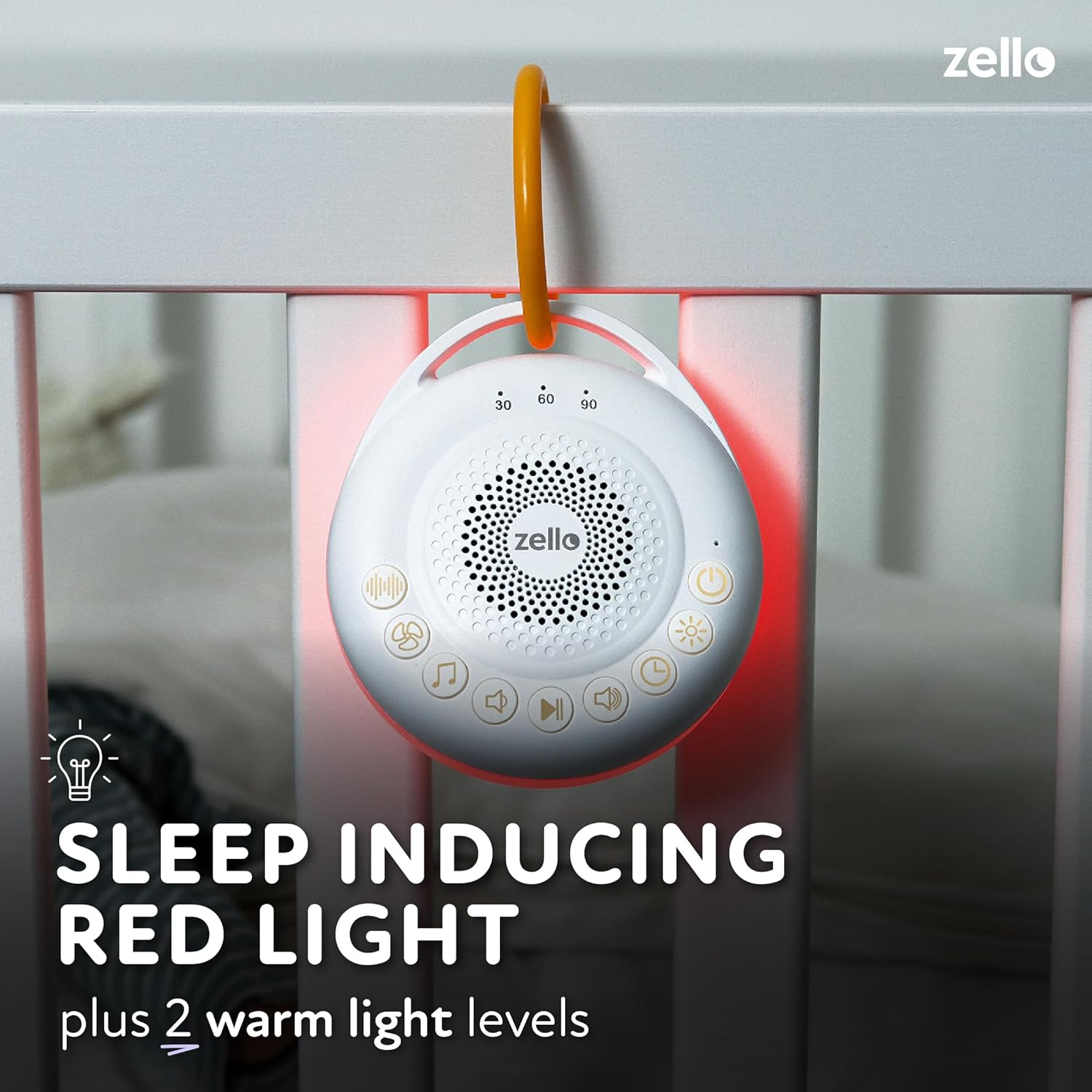 LUMI Zello Portable Pro White Noise Machine with red light activated