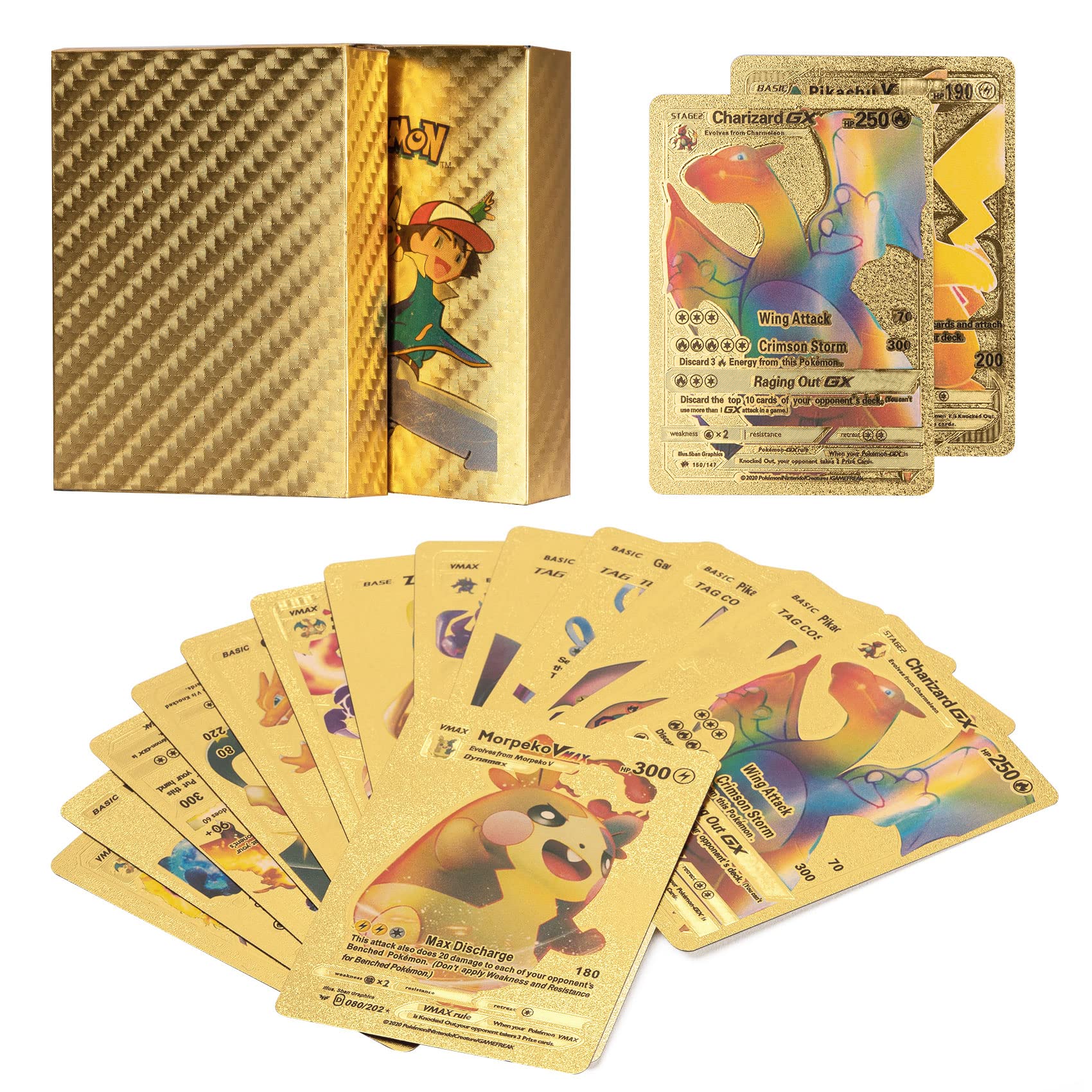 Buy 55PCS TCG Deck Box Gold Foil Card Assorted Cards, Including Rare