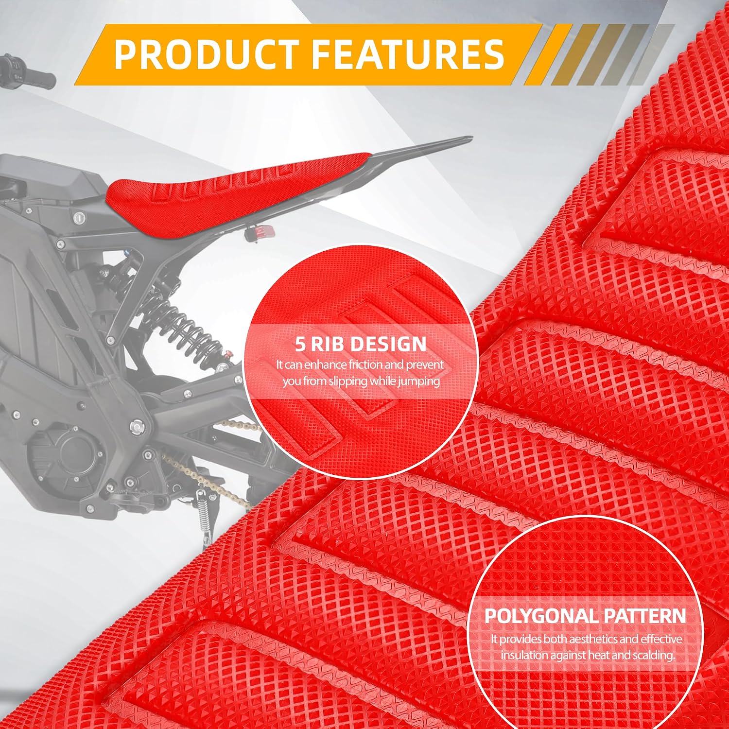 Seat Cover for eRide Pro,Waterproof Non-Slip Cushion Cover for Electric Dirt Bike E Ride Pro S/SS 2.0/SS 3.0/SR-Red
