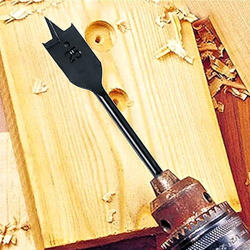 Miniatura 4 de KEWAYO Juego de brocas de pala de 11 piezas, brocas planas de madera SAE (14 a 1-12 pulgadas) con bolsa de almacenamiento de nailon, acero de alta