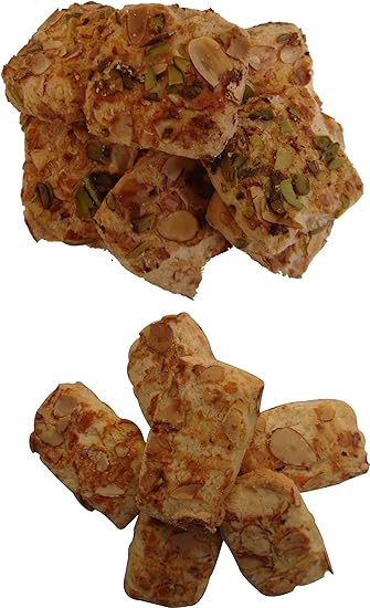 T.T Traditionally Handmade Biscuit Cookie Amazon Pantry Badam Pista and Badam Bar Almonds Tray Pack (Combo) Pack of 2