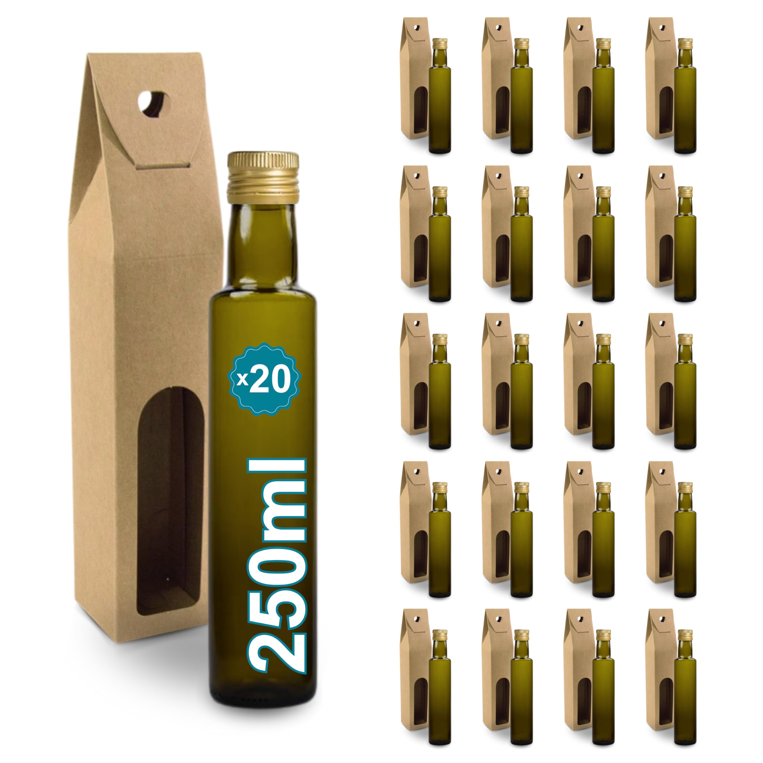 Espirito Rebelde 20 butelek z ciemnego szkła 250 ml ze złotą nakrętką + 20 puszek | oliwa z oliwek, ocet, alkohol, sosy | olej