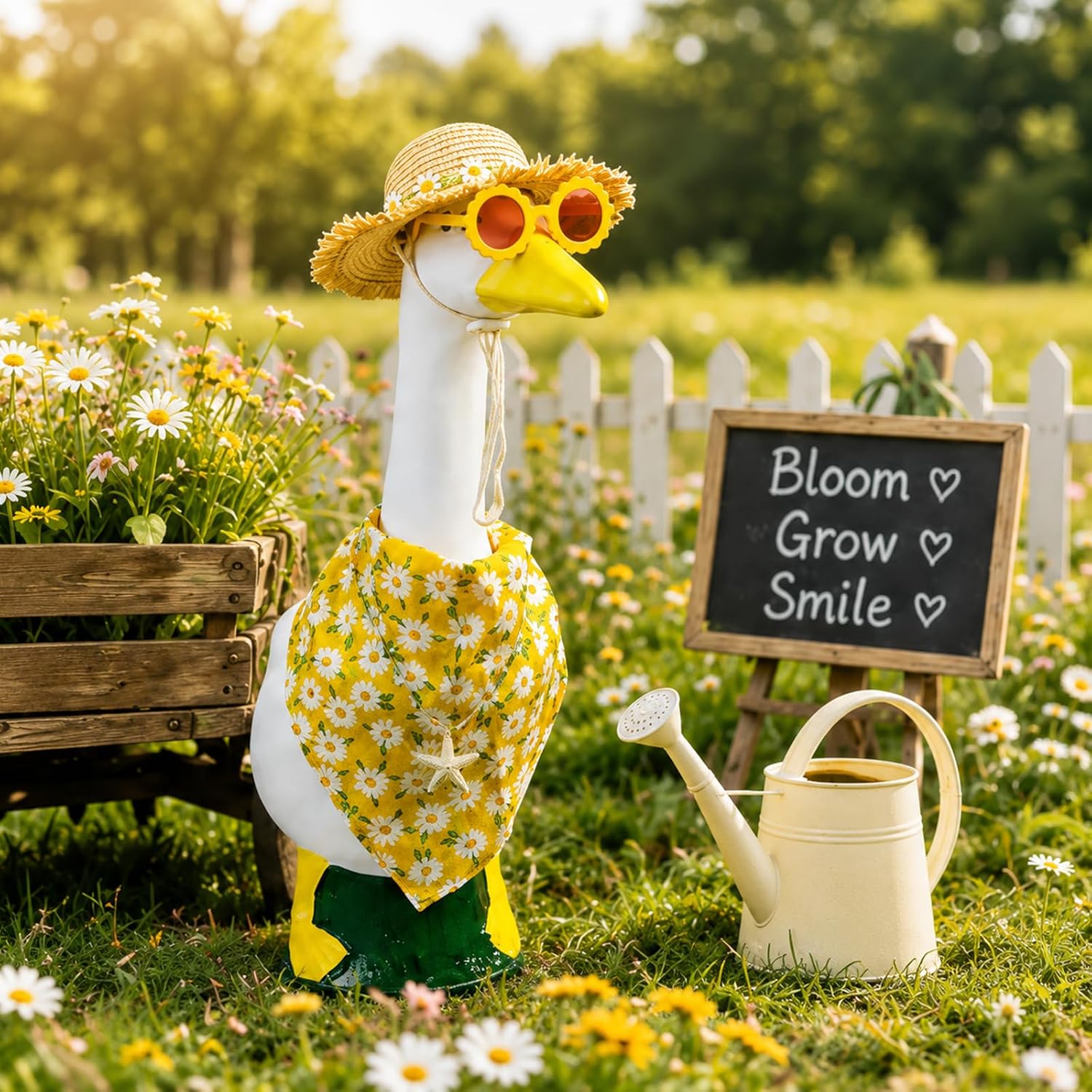Lawn Goose Outfit 7-Piece with Straw Hat and Sunglasses for 17-23 inch — view 2