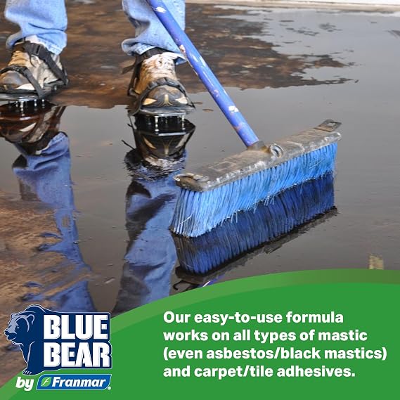 Blue Bear 500MR BEAN-e-doo Concrete Mastic Remover Professional Soy-Based Adhesive Remover for Carpet, Tile & Asbestos Mastics Low-Odor, Non-Toxic, Safe for Schools & Hospitals