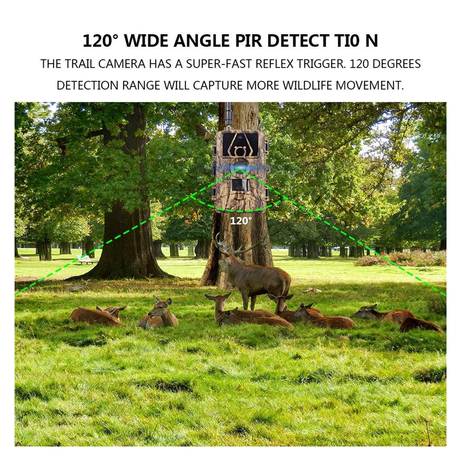 8K WiFi wasserdichte Wildkamera PR801W 60MP Unterstützt APP-Anzeige for Die Tierjagd Im Freien, Nachtsicht Und Farmüberwachung Hohe AuflöSung(Add 32GB)
