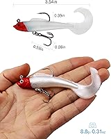 Vista 3 de Señuelos para Bass Jig Head Soft Swimbait, paquete de 6 cebo de plástico de 6 colores para pesca de agua salada/agua dulce